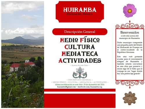 Captura de pantalla de sitio we acerca del municipio de Huiramba, Michoacán